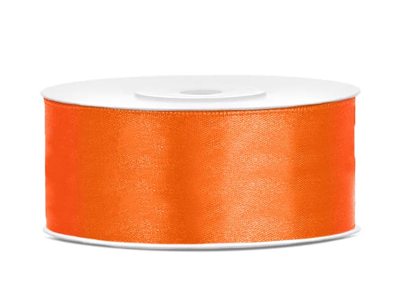 Rol satijnlint oranje - 25 meter