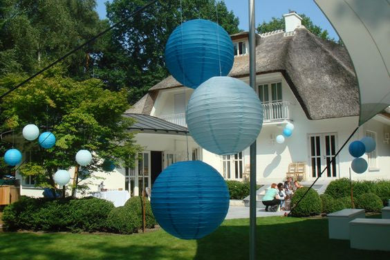 Lampionnenpakket 60 stuks - Blauw en wit