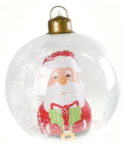 Grote kerstbal doorzichtig 60 cm - Kerstman erin