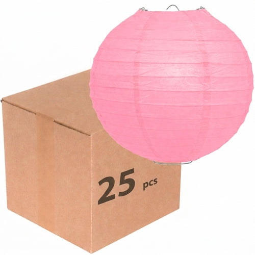 25x roze papieren lampionnen van 50 cm