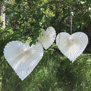 Witte decoratie hart plisse papier 30 cm
