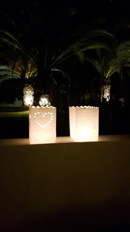 Candlebag Hartjes midi - 10 kleine kaarszakjes
