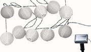 Witte solar lampionnen slinger met LED verlichting
