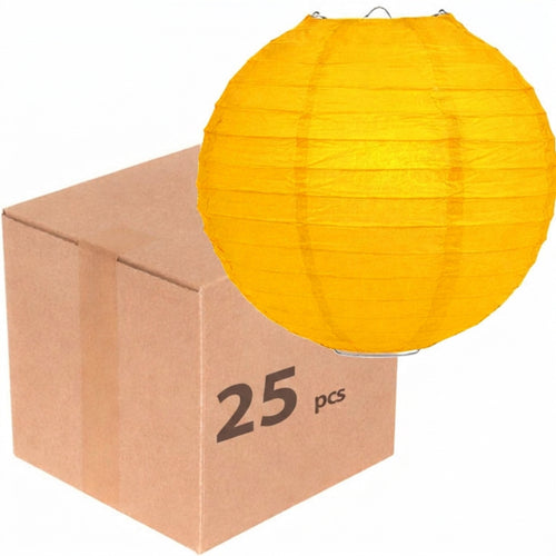 25x donkergele papieren lampionnen van 50 cm