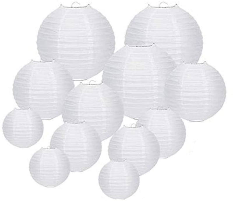 Lampionpakket met 35 witte lampionnen rijstpapier
