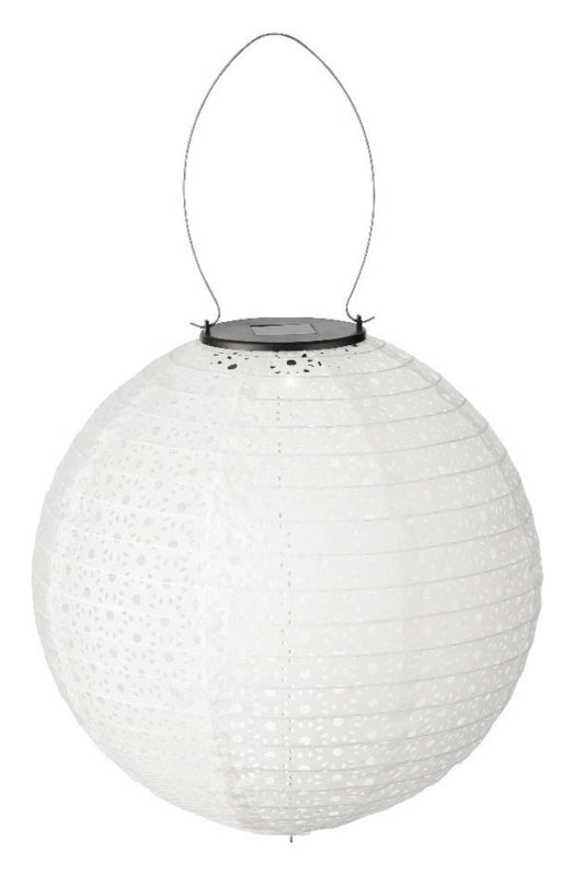 Lumineo solar lampion wit met led verlichting - 25 cm