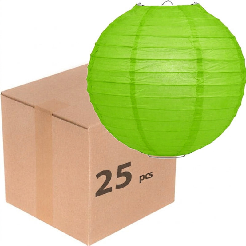 25x groene papieren lampionnen van 50 cm