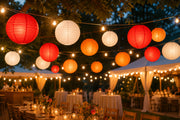 Lampionpakket 35 stuks - Rode, oranje en witte papieren lampionnen