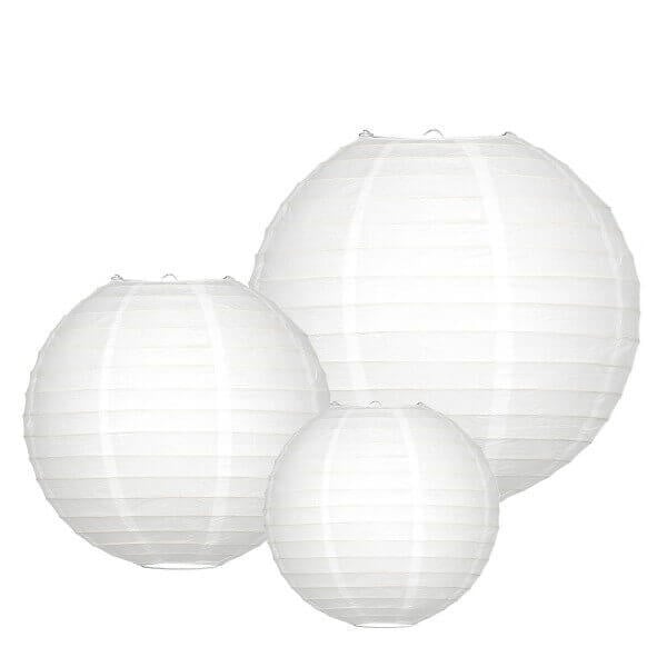 Lampionpakket met 25 witte lampionnen rijstpapier