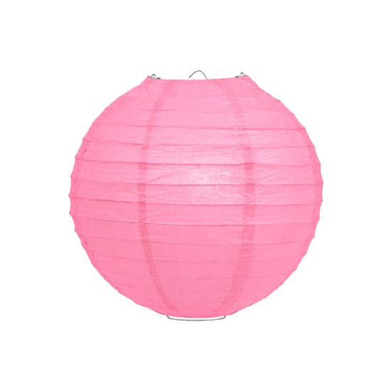 Roze lampion rijstpapier 20 cm