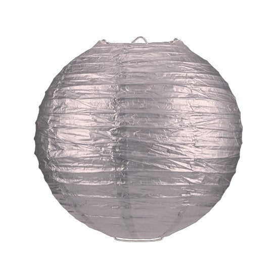 Zilveren lampion rijstpapier 35 cm