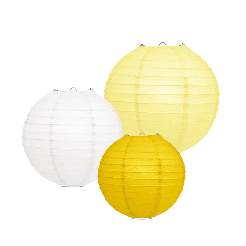 Lampionpakket 10 stuks - Gele, crème en witte lampionnen
