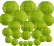 Lampionpakket 35 stuks - Groene papieren lampionnen
