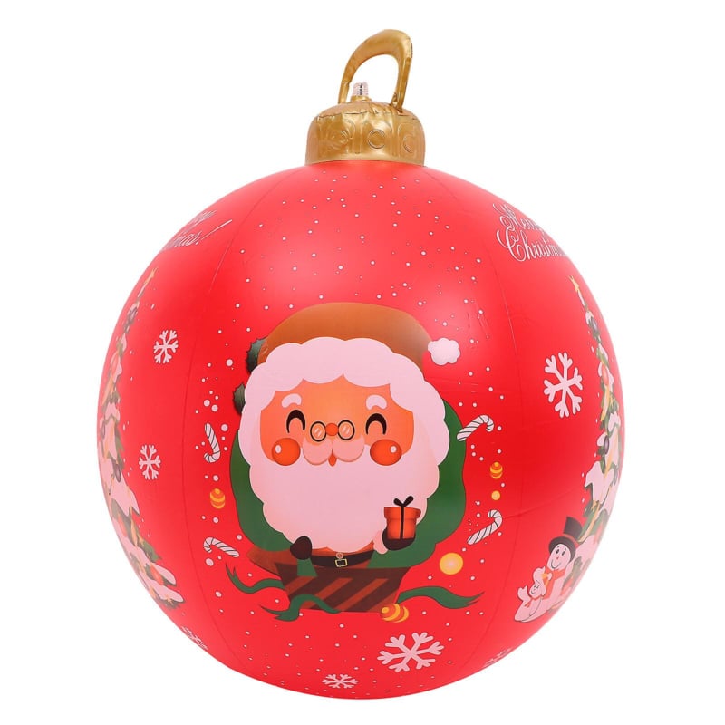 Grote kerstbal rood 60 cm - Kerstman