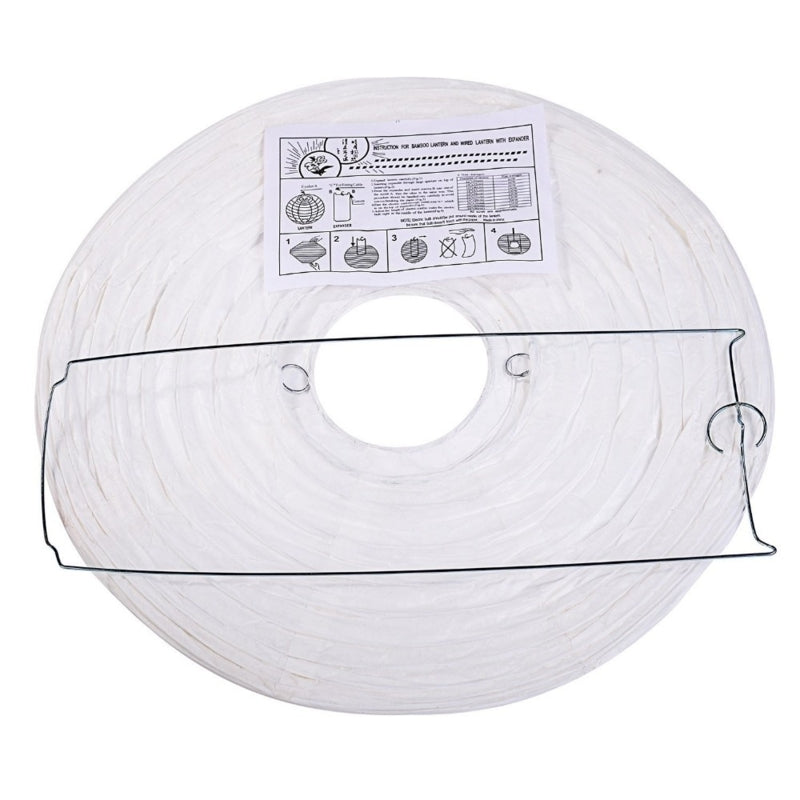 Witte lampion rijstpapier 35 cm