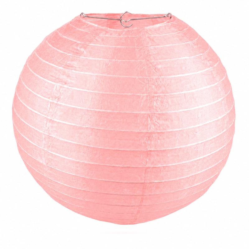 Roze buitenlampion - 25 cm - weerbestendig nylon