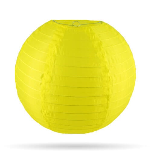 Gele buitenlampion - 25 cm - weerbestendig nylon