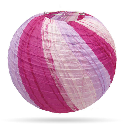 Meerkleurige paarse lampion rijstpapier 35 cm
