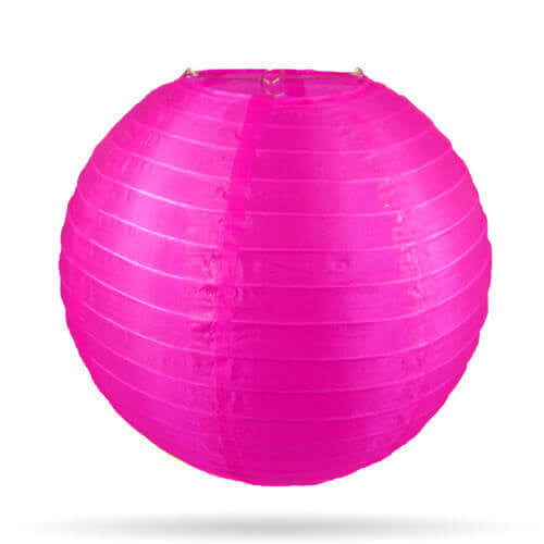 Candy roze buitenlampion - 25 cm - weerbestendig nylon