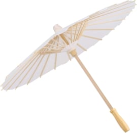 Bamboe handparasol wit - 84 cm