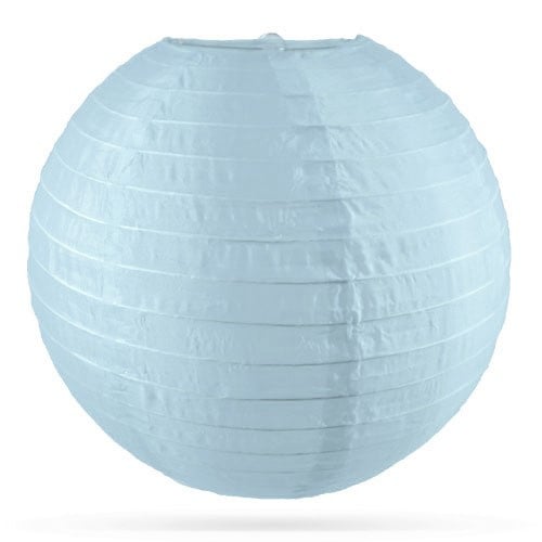 Nylon lampion lichtblauw voor buiten - 35 cm