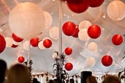 Rode lampion rijstpapier 50 cm