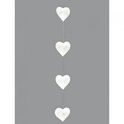 Witte hartjes slinger plissé papier 175 cm
