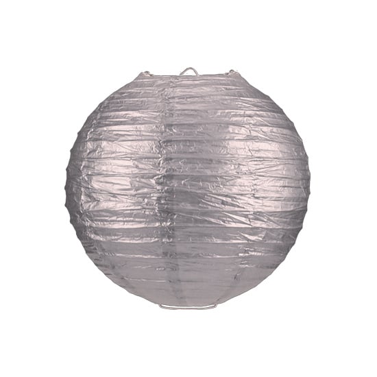 Zilveren lampion rijstpapier 20 cm