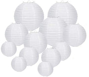 Lampionpakket met 60 witte lampionnen rijstpapier