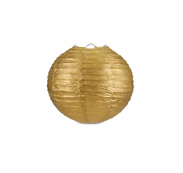 Gouden lampion rijstpapier 20 cm