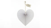 Witte decoratie hart plisse papier 30 cm