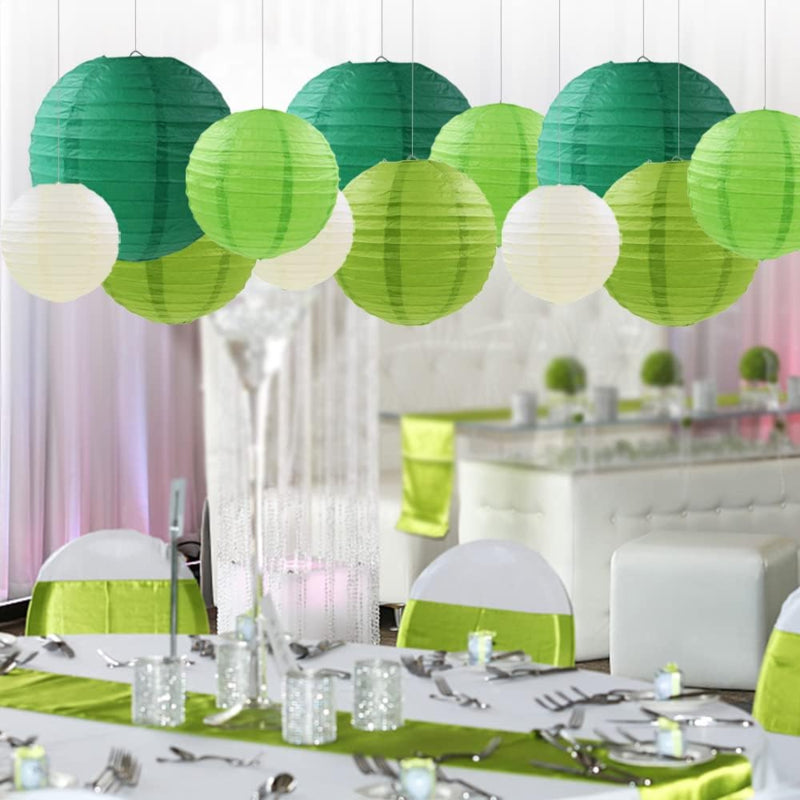 Groene lampion rijstpapier 50 cm