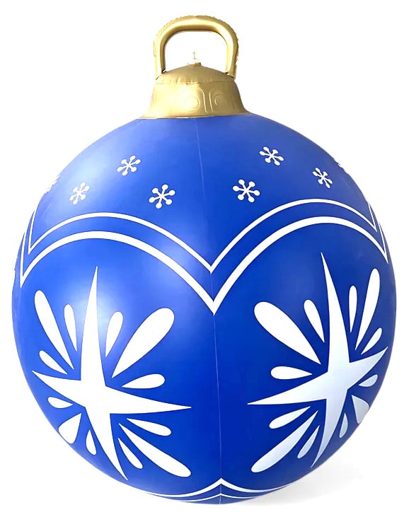 Grote kerstbal blauw 60 cm - Sneeuwvlok