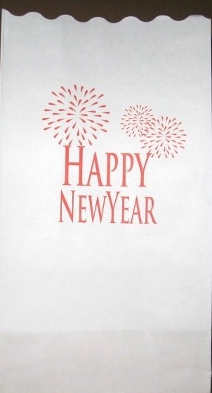 Candlebag Happy New Year - 10 kleine kaarsenzakjes