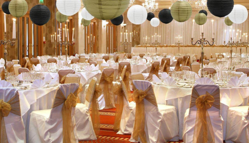 Gouden lampion rijstpapier 35 cm