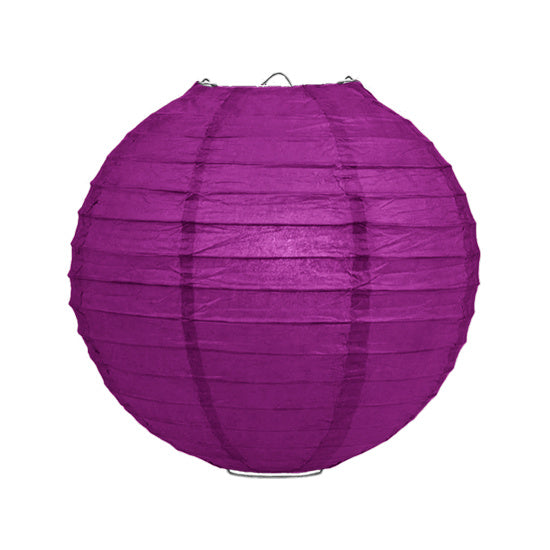 Paarse lampion rijstpapier 35 cm