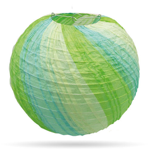 Meerkleurige groene lampion rijstpapier 35 cm