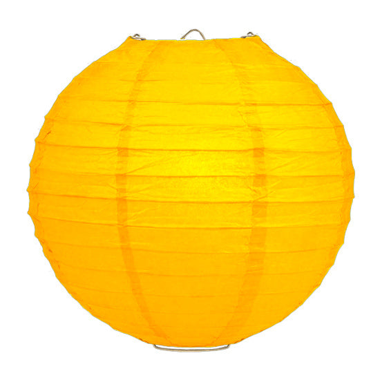 Donkergele lampion rijstpapier 50 cm