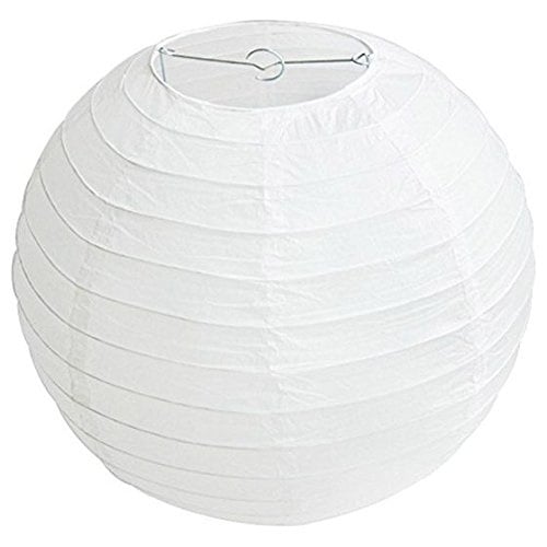 Witte lampion rijstpapier 25 cm