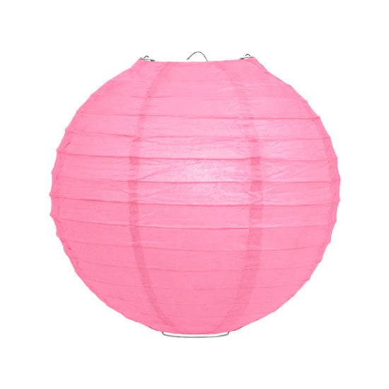 Roze lampion rijstpapier 35 cm