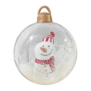 Grote kerstbal doorzichtig 60 cm - Sneeuwpop erin