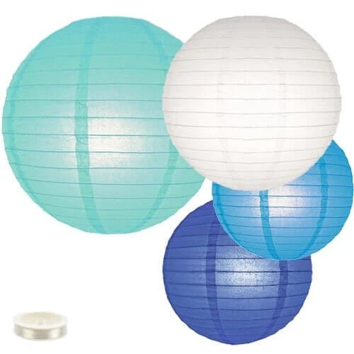 Lampionpakket 35 stuks - Blauwe papieren lampionnen