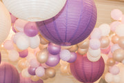 Paarse lampion rijstpapier 35 cm