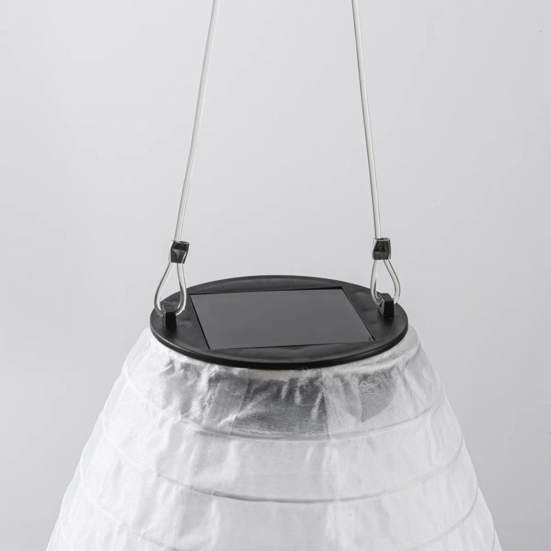 Ovale witte solar lampion 40 cm