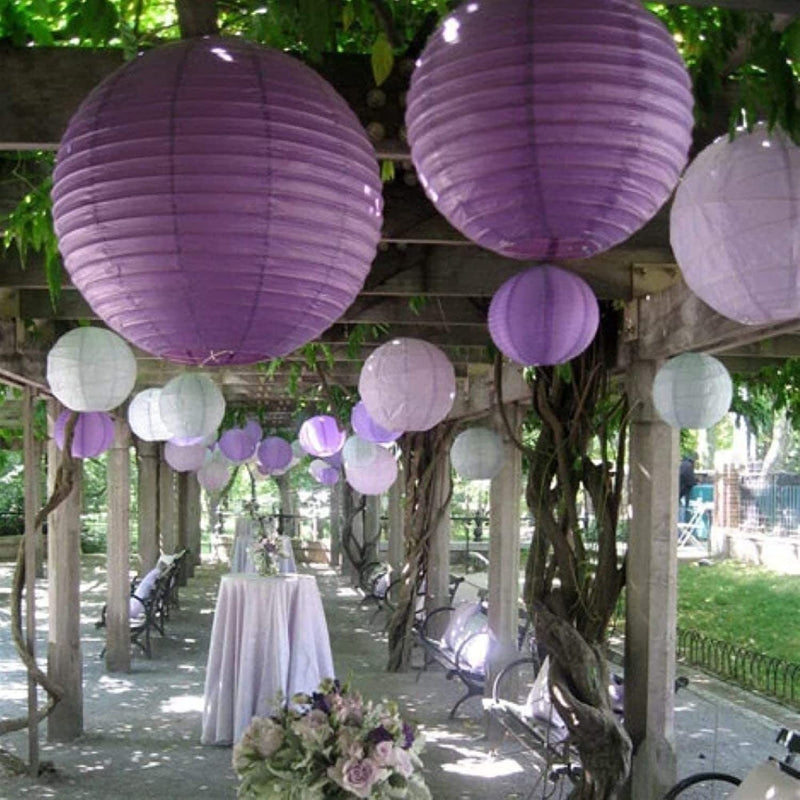 Lila lampion rijstpapier 50 cm