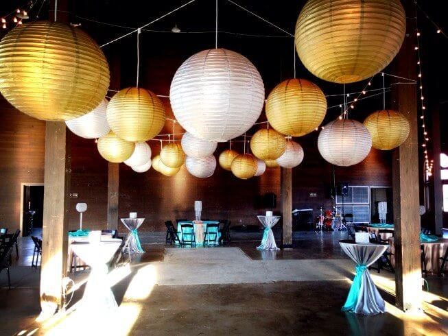 Gouden lampion rijstpapier 50 cm