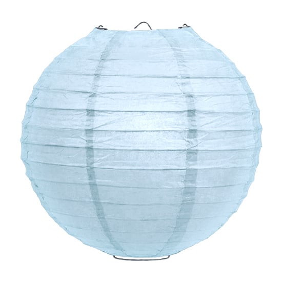 Lichtblauwe lampion rijstpapier 50 cm