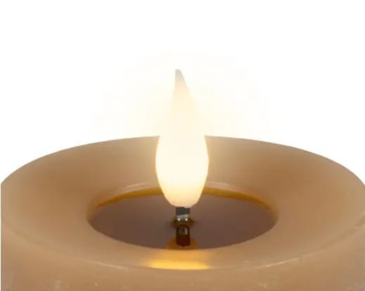 Set 3 LED-Kaarsen bruin met afstandsbediening