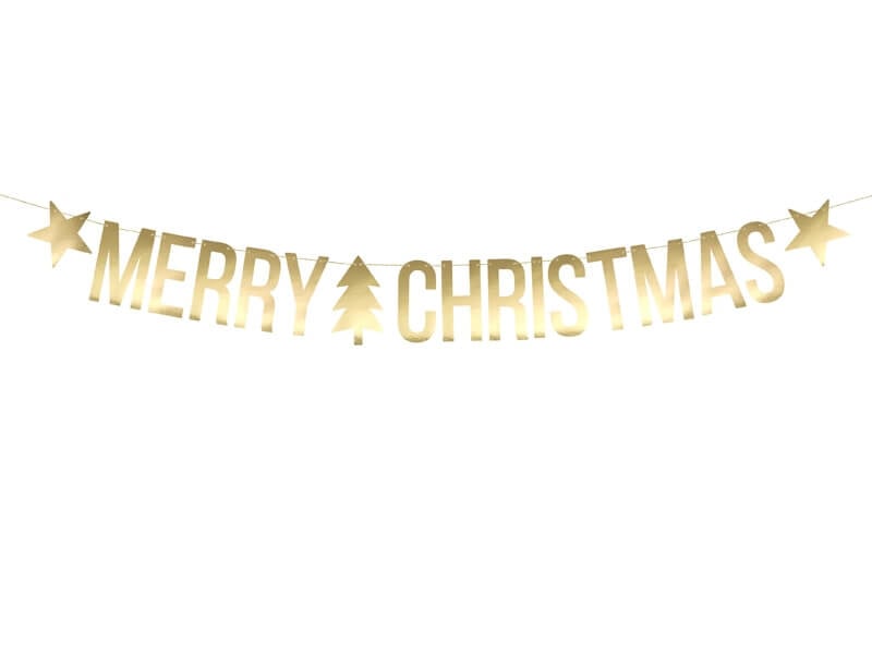 Letterslinger Merry Christmas goud