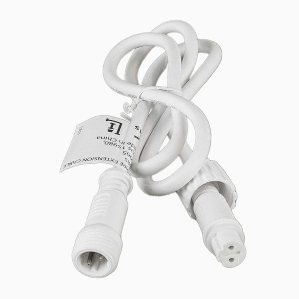 Wit verlengsnoer voor koppelbare kerstverlichting - 1 meter